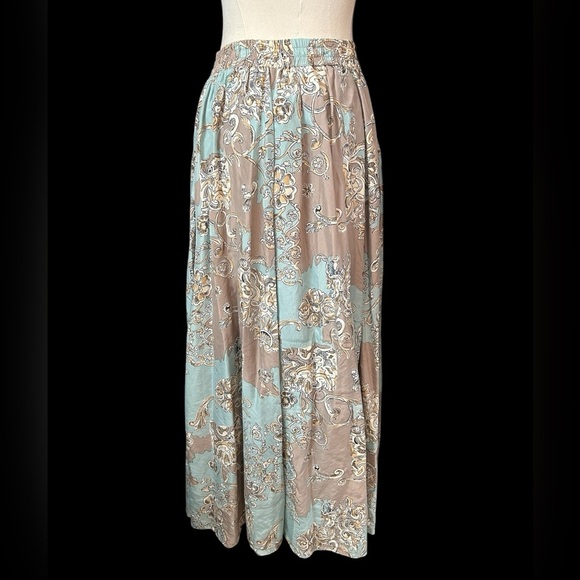 90s 100% Silk Jennifer Reed Concept Cottagecore Coquette Rococo Print Skirt - Picture 2 of 5